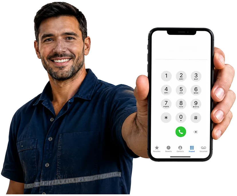 Our plumber taking a booking call for Epping