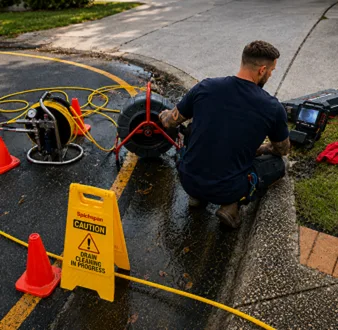 Repairing a burst drain pipe at a Epping home